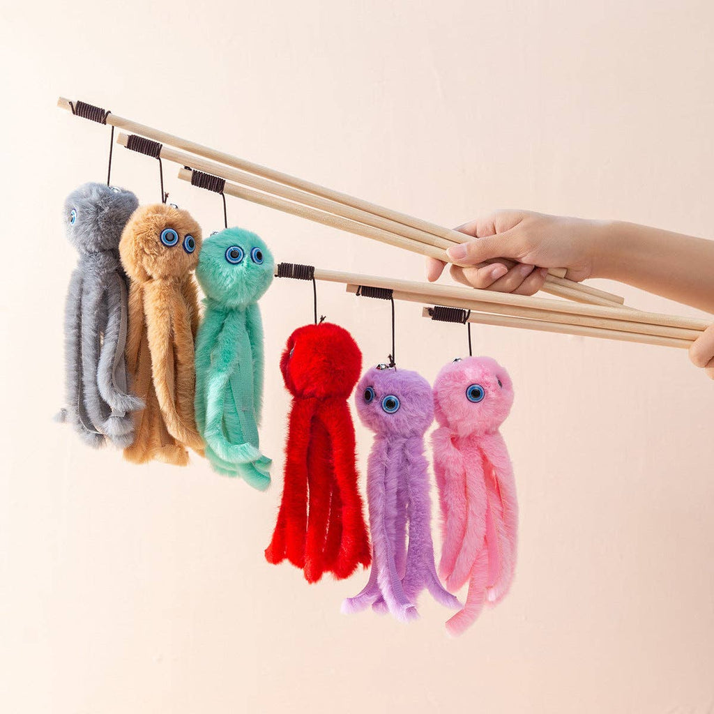 Moo - Octopus Cat Teaser Wand: Gray