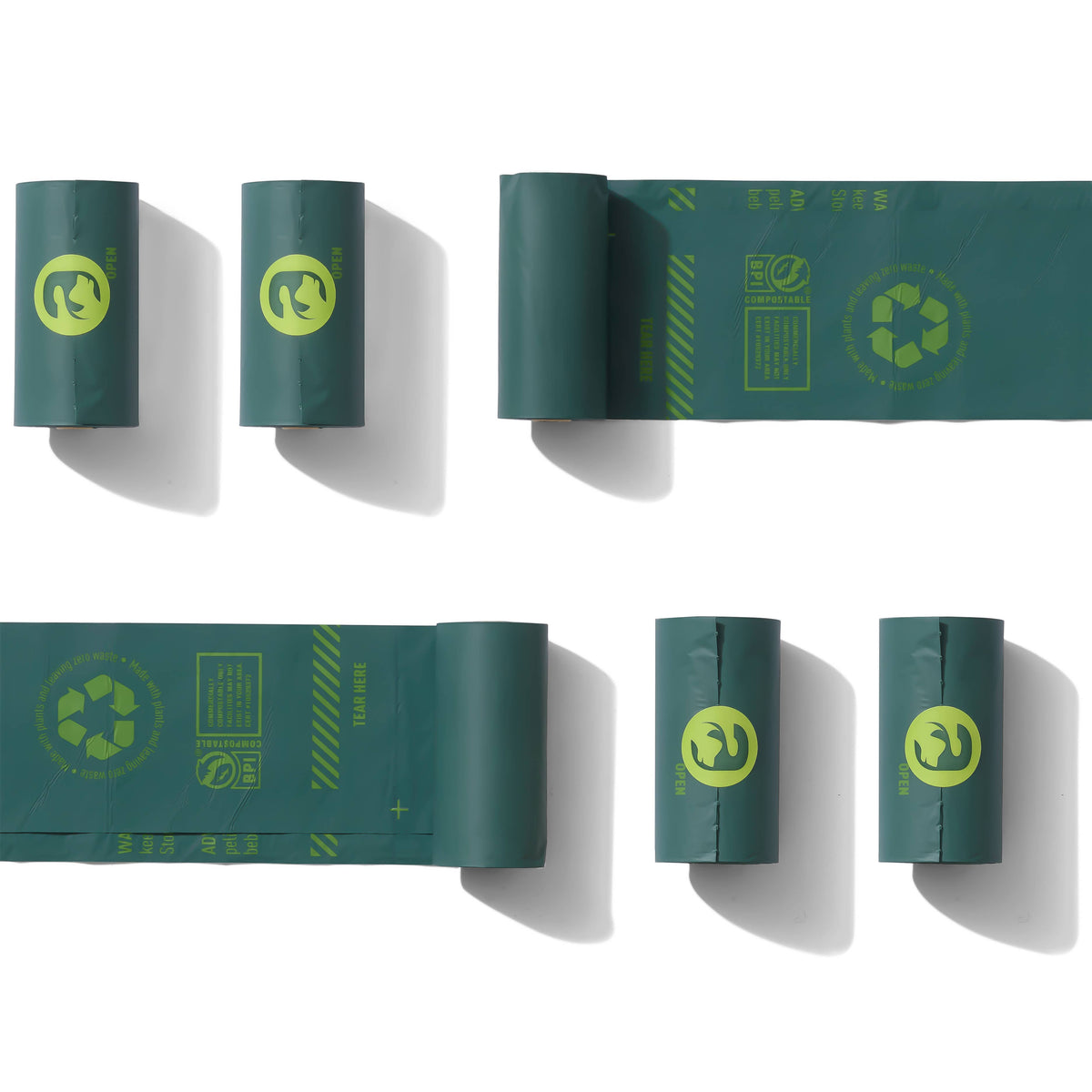Greener Bark Compostable Dog Waste Bags - Single Rolls - Pine