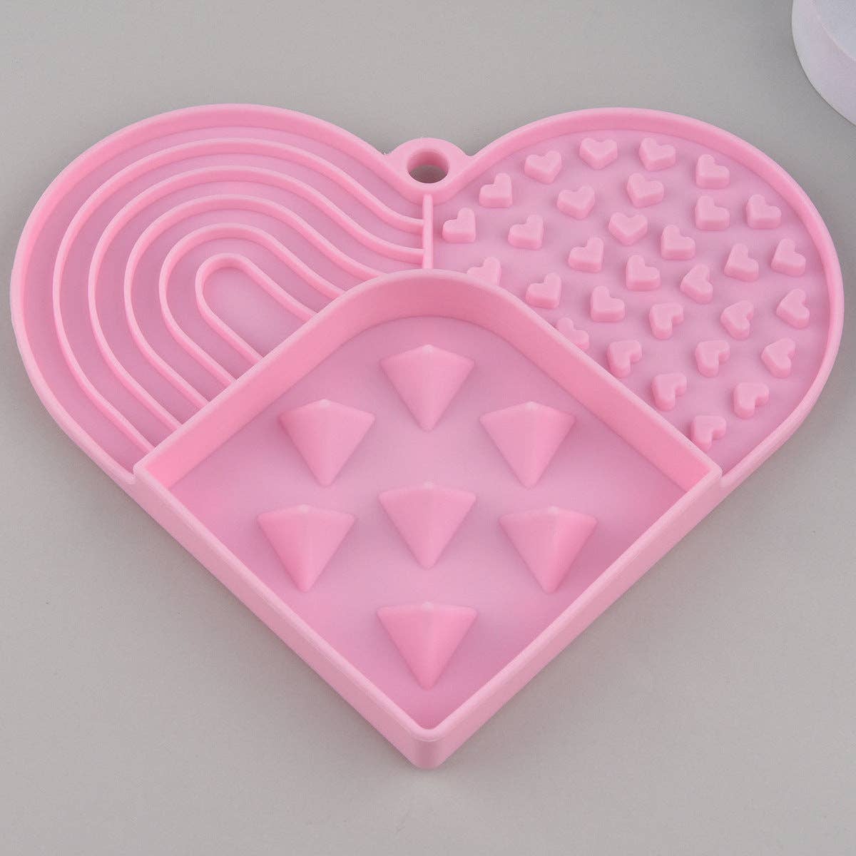 Heart-Shaped Lick Mat - Pink