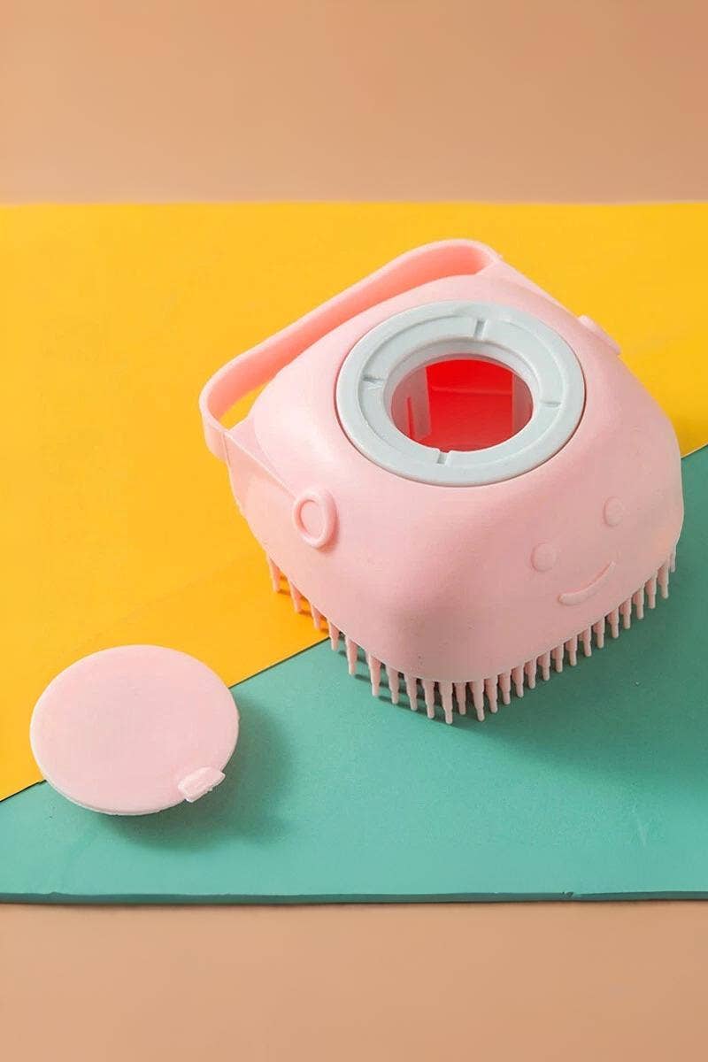 Silicone Pet Bath & Shampoo Brush – Pink