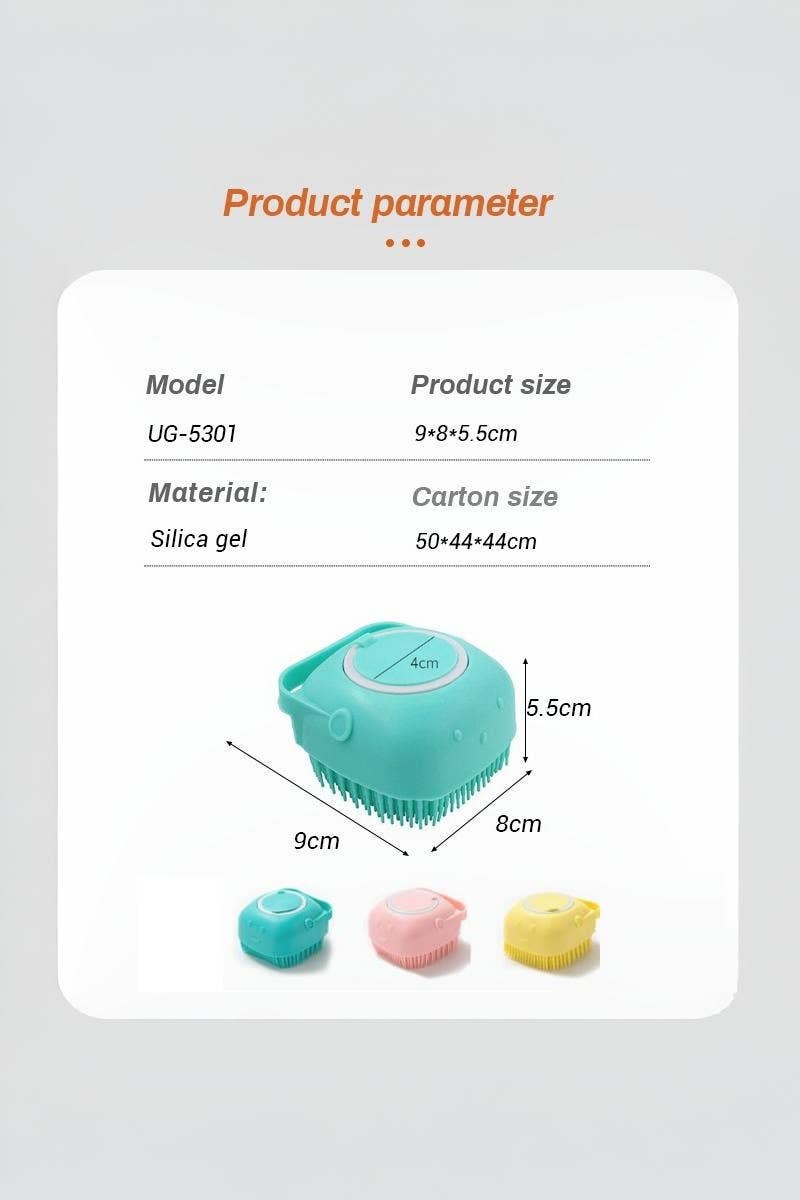 Silicone Pet Bath & Shampoo Brush – Pink