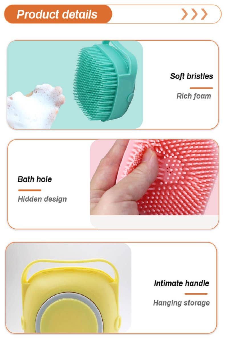 Silicone Pet Bath & Shampoo Brush – Pink