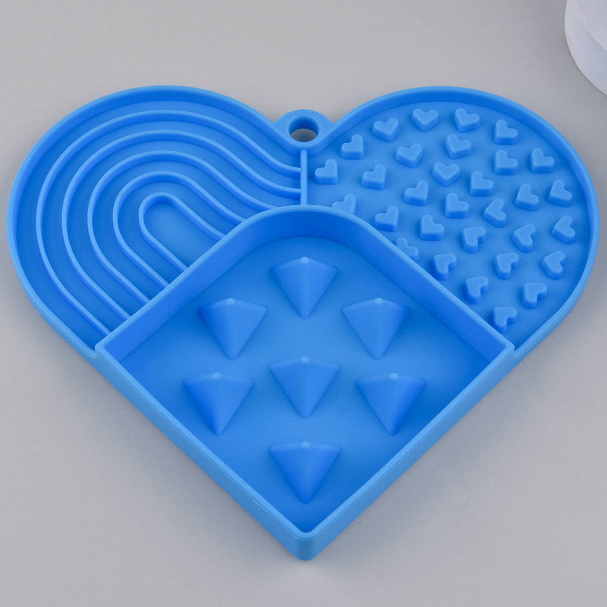 Heart-Shaped Lick Mat - Blue